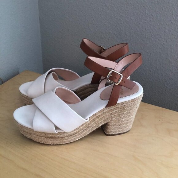 J. Crew Leather Platform Espadrille Sandals - Coquette - Picture 8 of 11